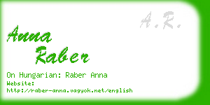 anna raber business card